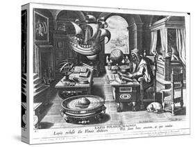 Flavio Gioia of Amalfi Discovering the Power of the Lodestone, Plate 3 from "Nova Reperta"-Jan van der Straet-Stretched Canvas