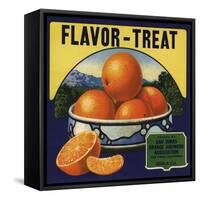 Flavor Treat Brand - San Dimas, California - Citrus Crate Label-Lantern Press-Framed Stretched Canvas