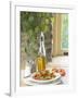 Flavored Oil and Salt and Pepper Shakers Beside Bowl of Pasta-null-Framed Photographic Print