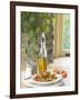 Flavored Oil and Salt and Pepper Shakers Beside Bowl of Pasta-null-Framed Photographic Print