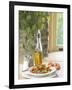 Flavored Oil and Salt and Pepper Shakers Beside Bowl of Pasta-null-Framed Photographic Print