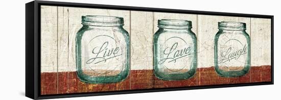 Flea Market Mason Jars Panel II Table-Hugo Wild-Framed Stretched Canvas