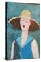 Flea Market Portrait II Blue v2-Avery Tillmon-Stretched Canvas