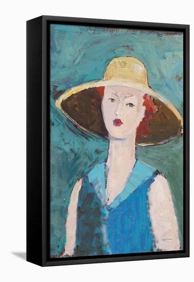 Flea Market Portrait II Blue v2-Avery Tillmon-Framed Stretched Canvas