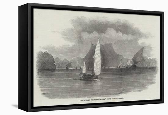 Fleet of Malay Pirates and Royalist Boat in Endeavour Straits-null-Framed Stretched Canvas