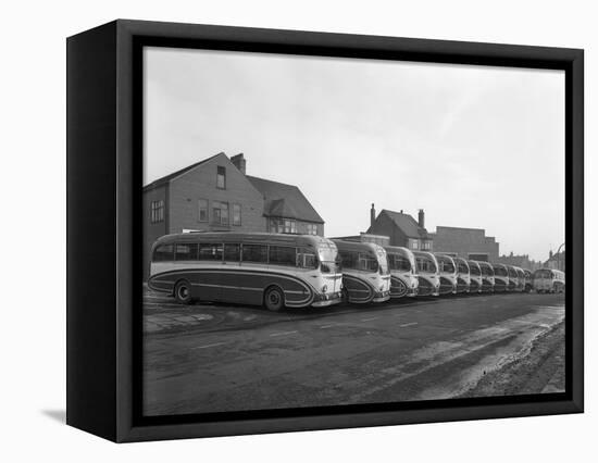 Fleet of Phillipsons Coaches, Goldthorpe, South Yorkshire, 1963-Michael Walters-Framed Stretched Canvas