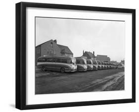 Fleet of Phillipsons Coaches, Goldthorpe, South Yorkshire, 1963-Michael Walters-Framed Photographic Print