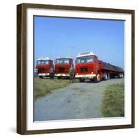 Fleet of Scania Lorries, Rotherham, South Yorkshire, 1972-Michael Walters-Framed Premium Photographic Print