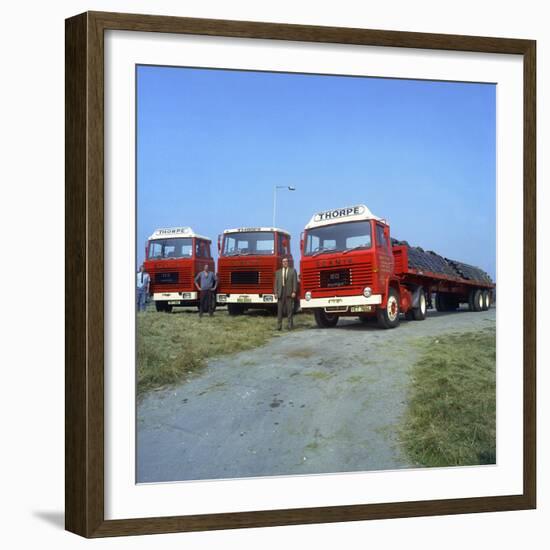 Fleet of Scania Lorries, Rotherham, South Yorkshire, 1972-Michael Walters-Framed Premium Photographic Print