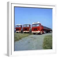 Fleet of Scania Lorries, Rotherham, South Yorkshire, 1972-Michael Walters-Framed Premium Photographic Print