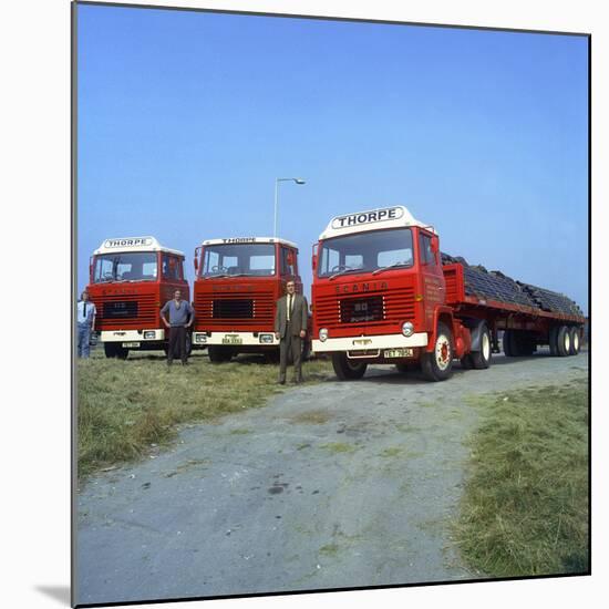 Fleet of Scania Lorries, Rotherham, South Yorkshire, 1972-Michael Walters-Mounted Premium Photographic Print