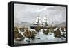 Fleet of Tea-Ships in the China Sea, c.1880-null-Framed Stretched Canvas