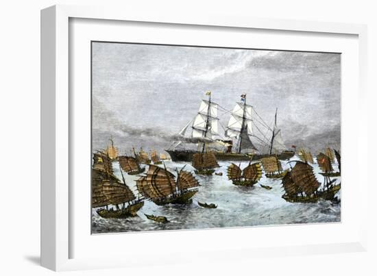 Fleet of Tea-Ships in the China Sea, c.1880-null-Framed Giclee Print