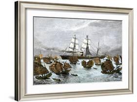 Fleet of Tea-Ships in the China Sea, c.1880-null-Framed Giclee Print