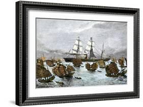 Fleet of Tea-Ships in the China Sea, c.1880-null-Framed Giclee Print