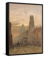 Fleet Street by Temple Bar-Herbert Menzies Marshall-Framed Stretched Canvas