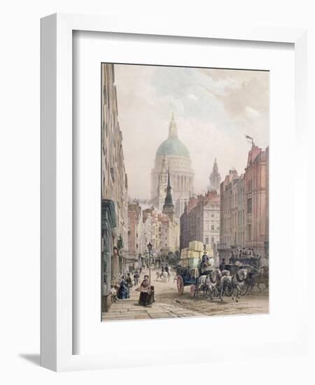 Fleet Street, C.1850-Louis Jules Arnout-Framed Giclee Print