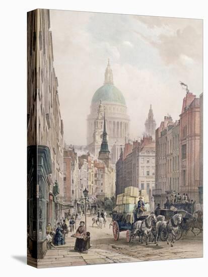 Fleet Street, C.1850-Louis Jules Arnout-Stretched Canvas