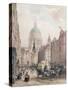 Fleet Street, C.1850-Louis Jules Arnout-Stretched Canvas