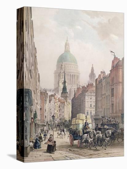 Fleet Street, C.1850-Louis Jules Arnout-Stretched Canvas