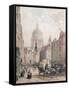 Fleet Street, C.1850-Louis Jules Arnout-Framed Stretched Canvas