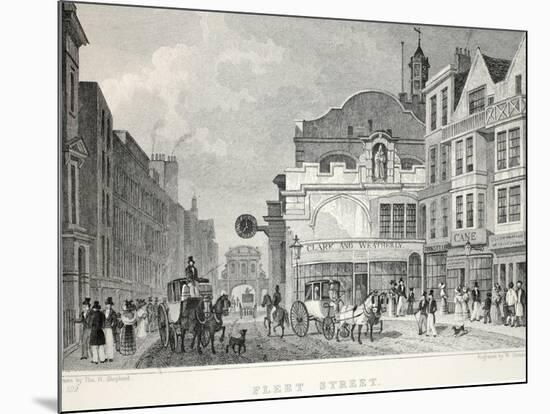 Fleet Street, from 'London and it's Environs in the Nineteenth Century'-Thomas Hosmer Shepherd-Mounted Giclee Print