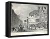 Fleet Street, from 'London and it's Environs in the Nineteenth Century'-Thomas Hosmer Shepherd-Framed Stretched Canvas