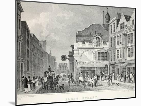 Fleet Street, from 'London and it's Environs in the Nineteenth Century'-Thomas Hosmer Shepherd-Mounted Giclee Print