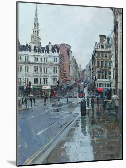 Fleet Street from Ludgate Hill, 2014-Peter Brown-Mounted Giclee Print