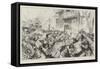 Fleet-Street in Election Time, the Rush for Newspapers-null-Framed Stretched Canvas