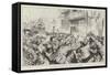 Fleet-Street in Election Time, the Rush for Newspapers-null-Framed Stretched Canvas