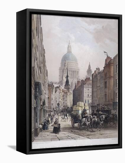 Fleet Street, London, C1850-Lemercier-Framed Stretched Canvas