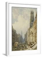 Fleet Street Looking Up to Temple Bar with Old St. Dunstans, and St. Clement Danes, 1834-George Sidney Shepherd-Framed Giclee Print