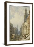 Fleet Street Looking Up to Temple Bar with Old St. Dunstans, and St. Clement Danes, 1834-George Sidney Shepherd-Framed Giclee Print