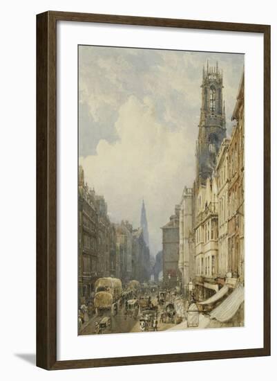 Fleet Street Looking Up to Temple Bar with Old St. Dunstans, and St. Clement Danes, 1834-George Sidney Shepherd-Framed Giclee Print