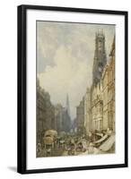 Fleet Street Looking Up to Temple Bar with Old St. Dunstans, and St. Clement Danes, 1834-George Sidney Shepherd-Framed Giclee Print