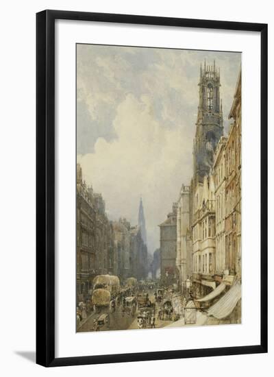 Fleet Street Looking Up to Temple Bar with Old St. Dunstans, and St. Clement Danes, 1834-George Sidney Shepherd-Framed Giclee Print