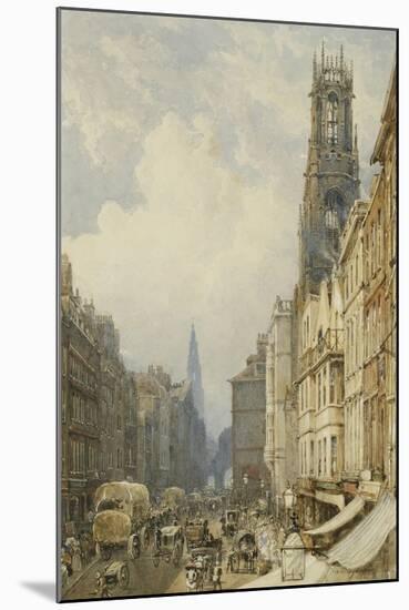 Fleet Street Looking Up to Temple Bar with Old St. Dunstans, and St. Clement Danes, 1834-George Sidney Shepherd-Mounted Giclee Print