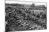 Fleets of Motorcyles at the Outbreak of War-null-Mounted Photographic Print