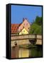 Fleisch Bridge, Nuremberg, Bavaria, Germany, Europe-Neil Farrin-Framed Stretched Canvas