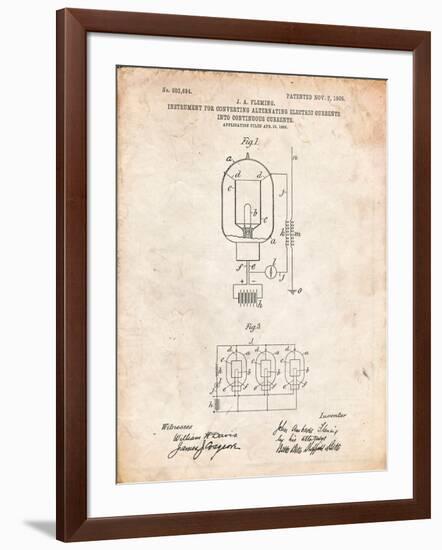 Fleming Valve Patent-Cole Borders-Framed Art Print