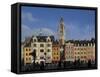 Flemish Buildings in the Grand Place Tower in Centre, Lille, France-David Hughes-Framed Stretched Canvas