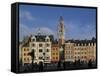 Flemish Buildings in the Grand Place Tower in Centre, Lille, France-David Hughes-Framed Stretched Canvas