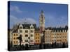 Flemish Buildings in the Grand Place Tower in Centre, Lille, France-David Hughes-Stretched Canvas