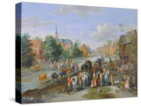 Flemish Fete-Jan Brueghel the Elder-Stretched Canvas