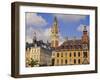 Flemish Houses, Belfry of the Nouvelle Bourse and Vielle Bourse, Grand Place, Lille, Nord, France-David Hughes-Framed Photographic Print