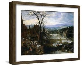 Flemish Market And Washing Place, Ca. 1620, Flemish School-Jan Brueghel the Elder-Framed Giclee Print