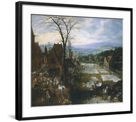 Flemish Market and Washing Place-Pieter Bruegel the Elder-Framed Premium Giclee Print