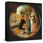 Flemish Proverb: 'A Wife Hiding Her Infidelity from Her Husband under a Blue Cloak'-Pieter Brueghel the Younger-Framed Stretched Canvas