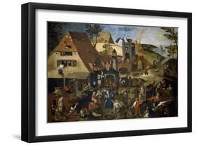 Flemish Proverbs, 1559-Pieter Bruegel the Elder-Framed Giclee Print